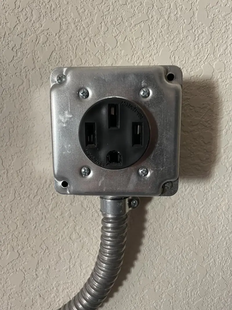 NEMA 14-50 outlet installed for Smart Home Electrical in Armona